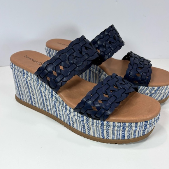 Baretraps Women’s Navy Woven Strap Skylar Platform Wedge Sandals Size 10M Boho - Picture 3 of 6